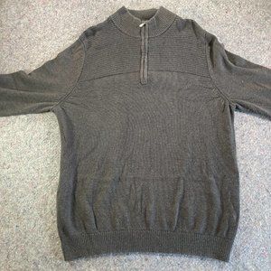 Van Heusen Men's 1/4 Zip Pullover Sweater Gray Size L/G